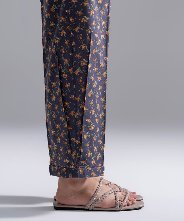 Printed Cambric Straight Pants