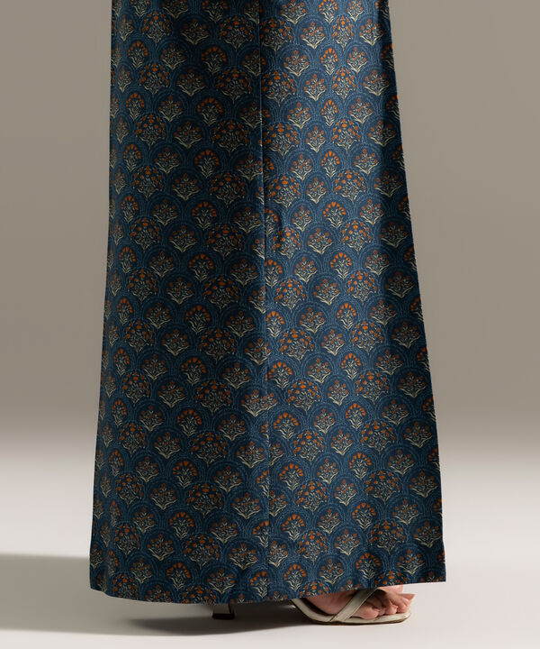 Printed Cambric Flared Pants