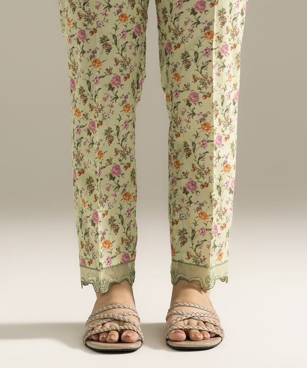 Embroidered Cambric Straight Pants