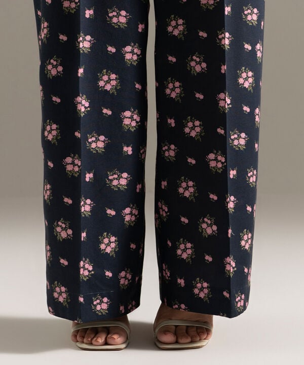 Printed Cambric Flared Pants