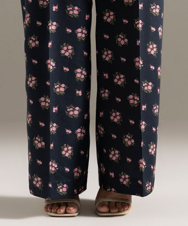 Printed Cambric Flared Pants