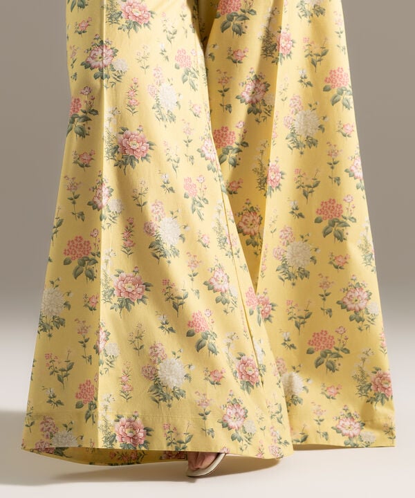 Printed Cambric Flared Pants