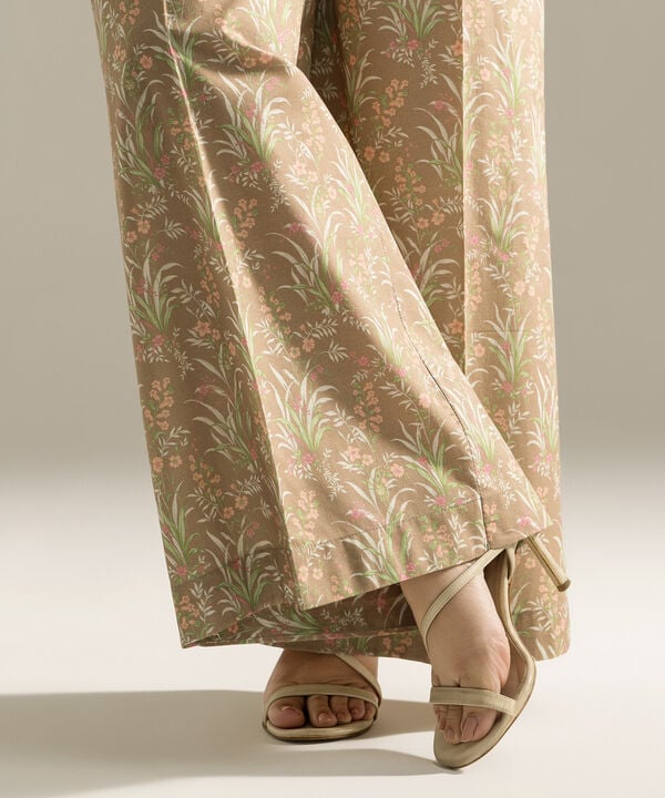 Printed Cambric Flared Pants