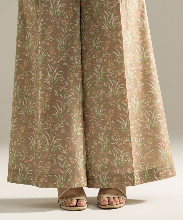 Printed Cambric Flared Pants