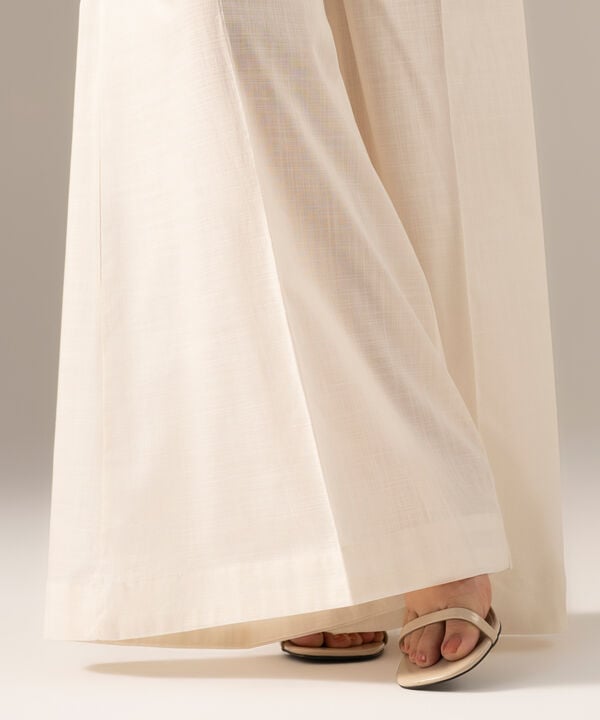 Solid Crosshatch Flared Pants
