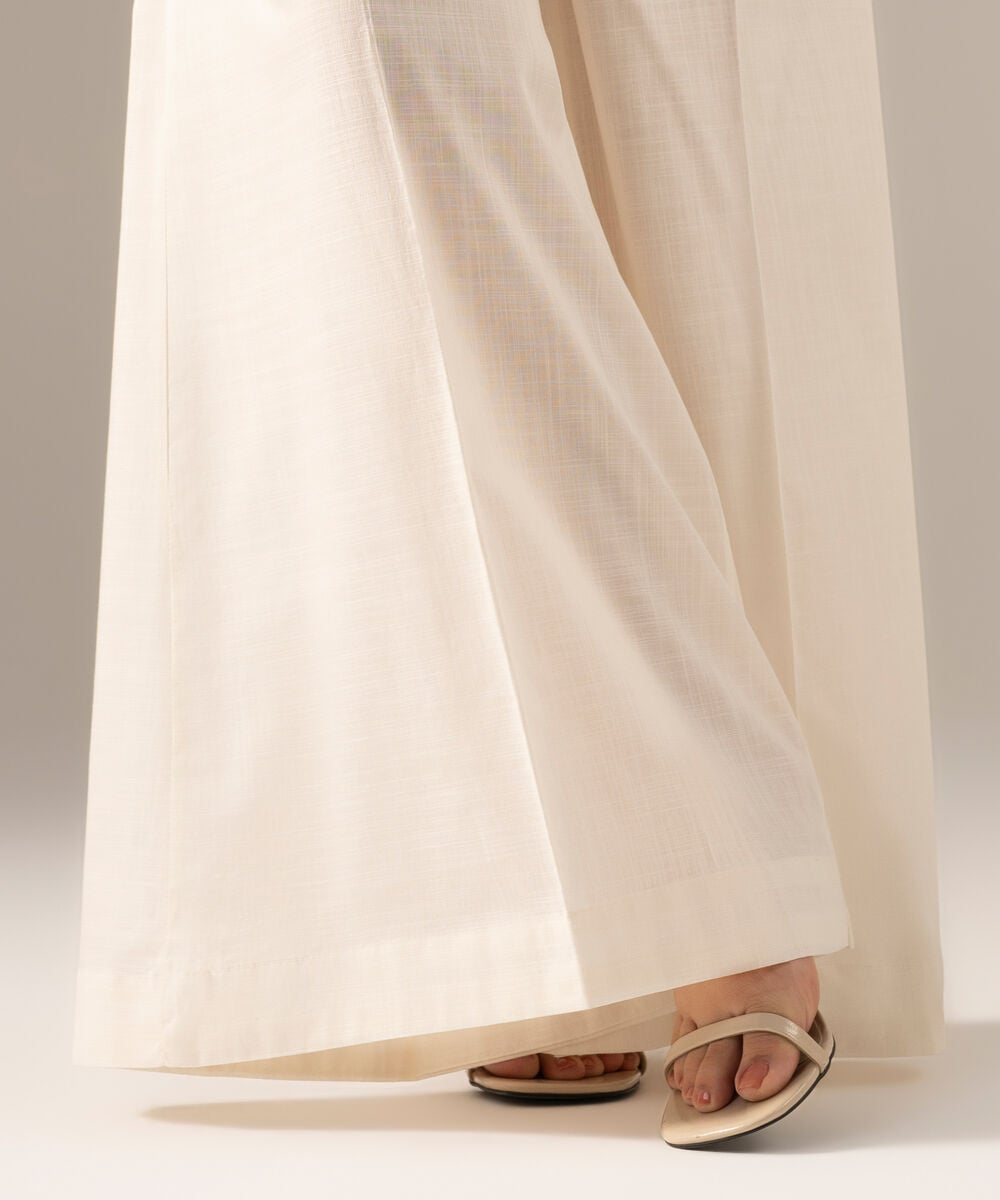 Solid Crosshatch Flared Pants PRW26CWMV91T