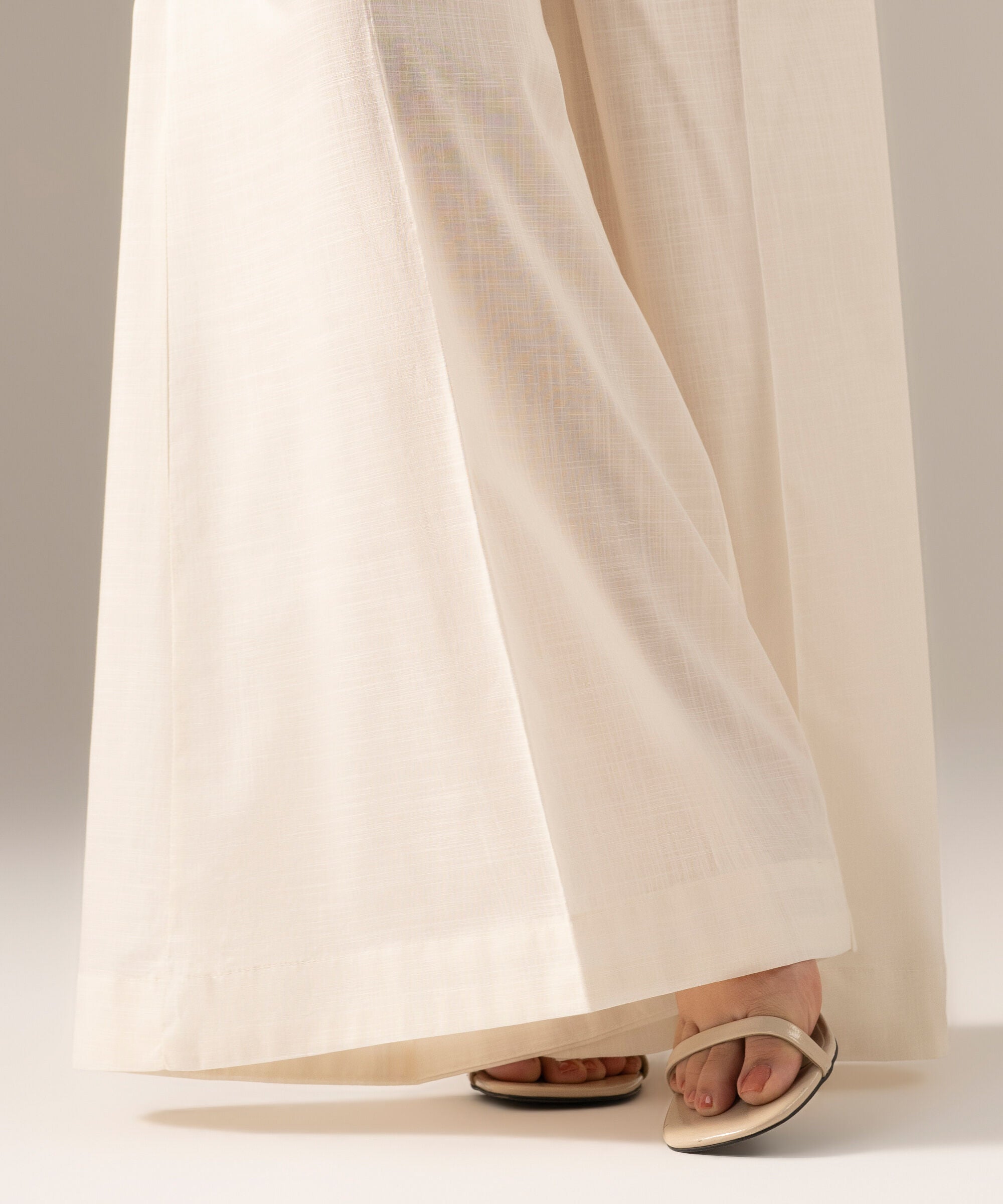 Solid Crosshatch Flared Pants PRW26CWMV91T