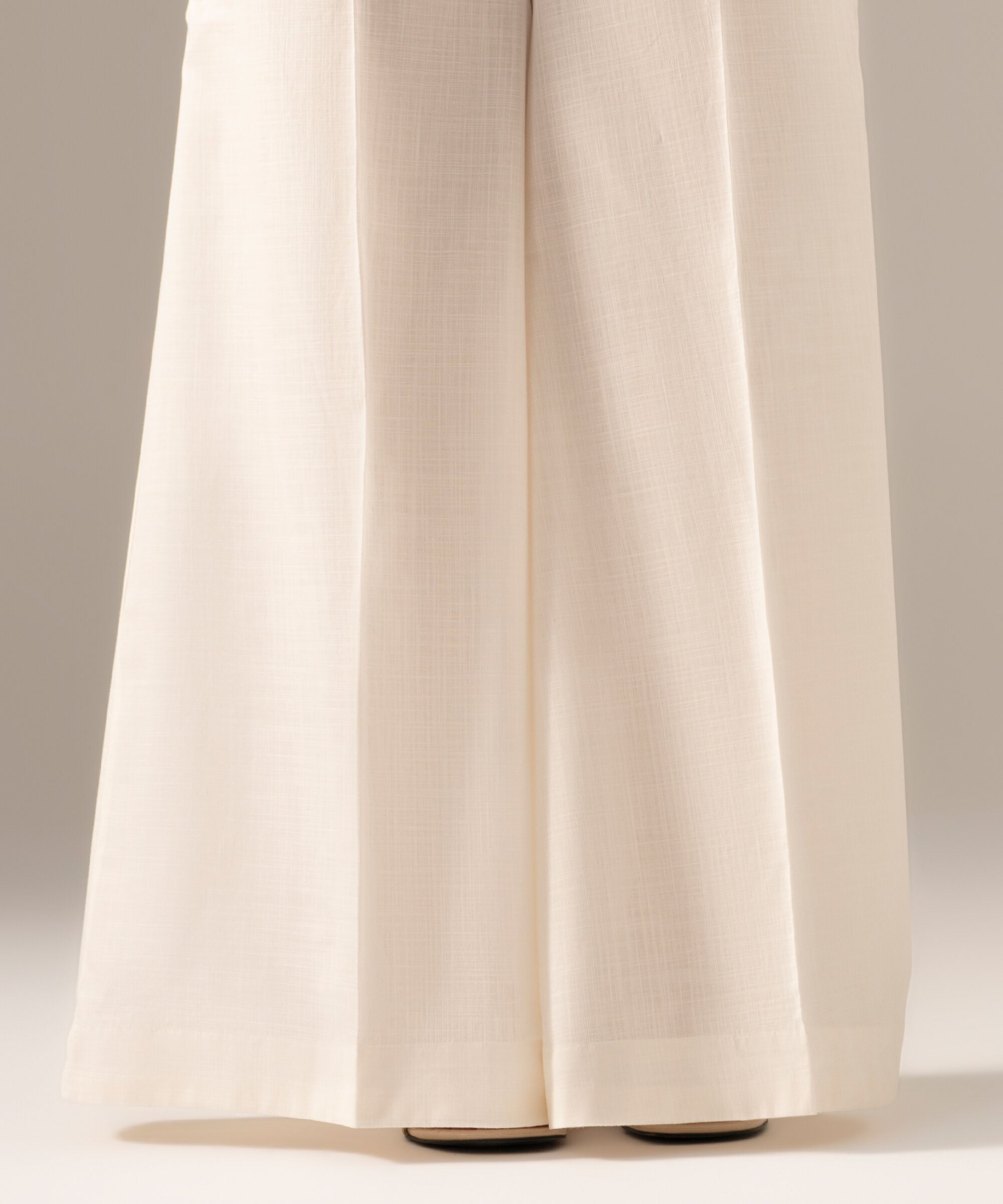 Solid Crosshatch Flared Pants PRW26CWMV91T