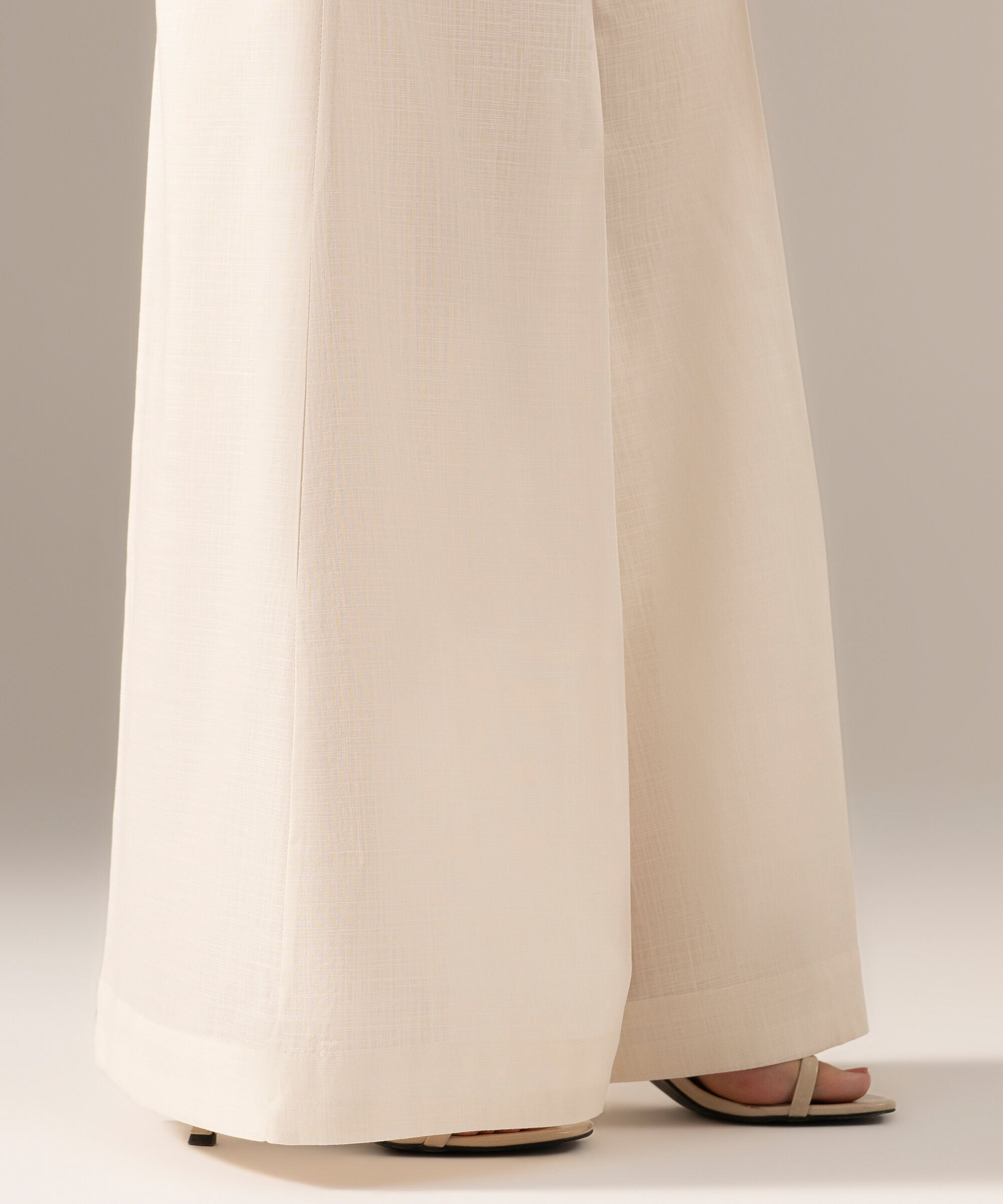 Solid Crosshatch Flared Pants PRW26CWMV91T