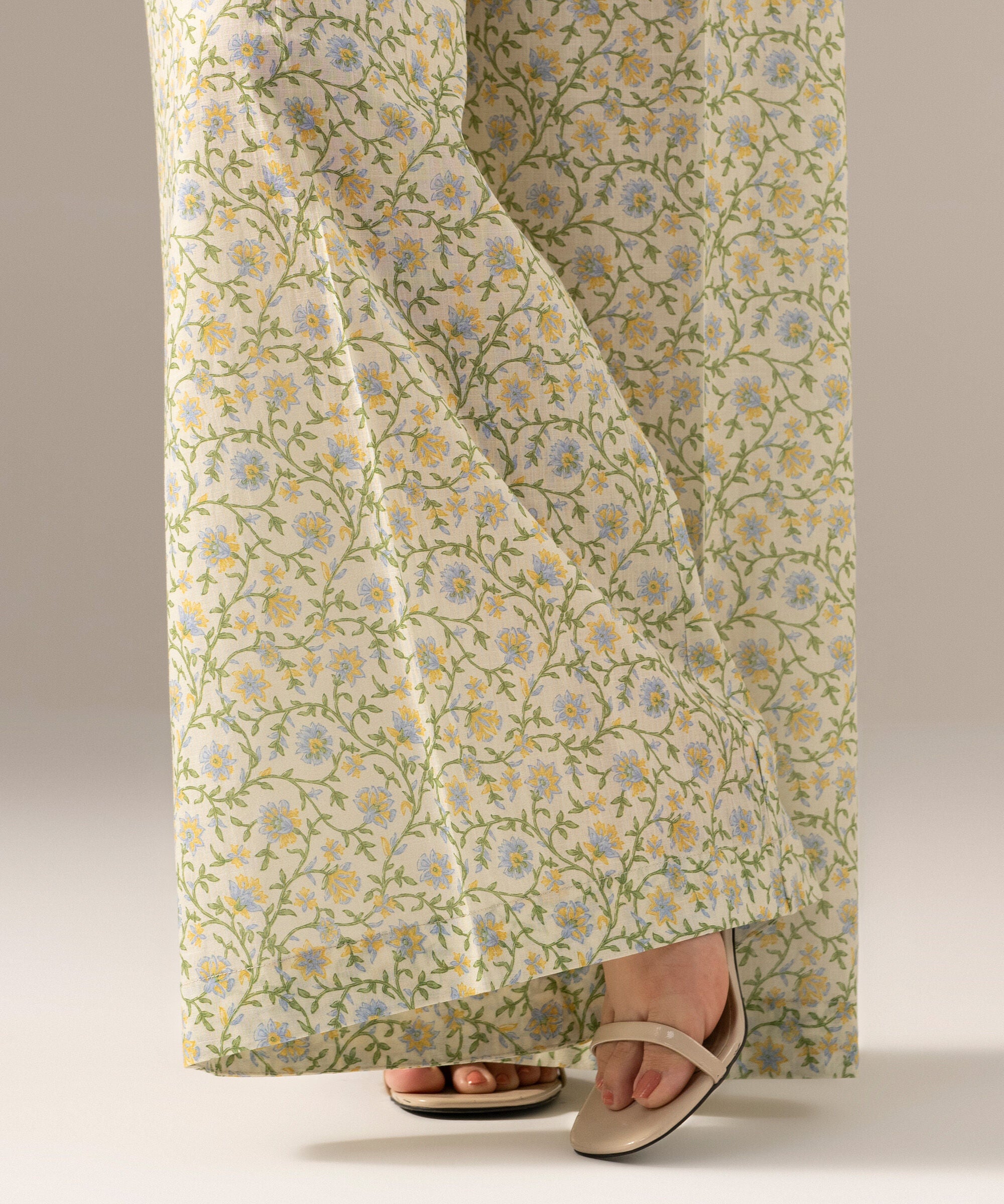Printed Crosshatch Flared Pants PRW26CWMV92T
