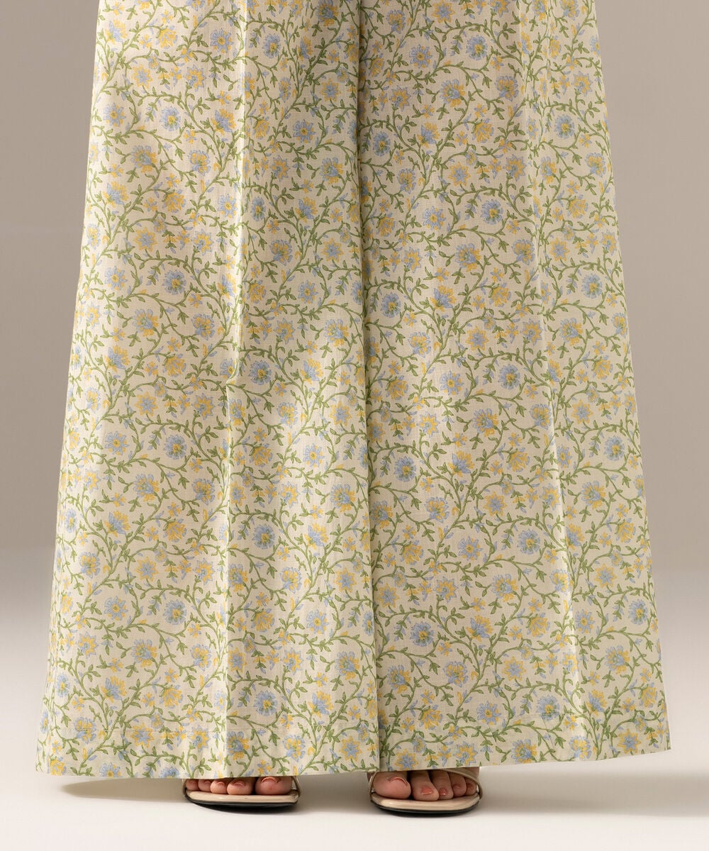 Printed Crosshatch Flared Pants PRW26CWMV92T