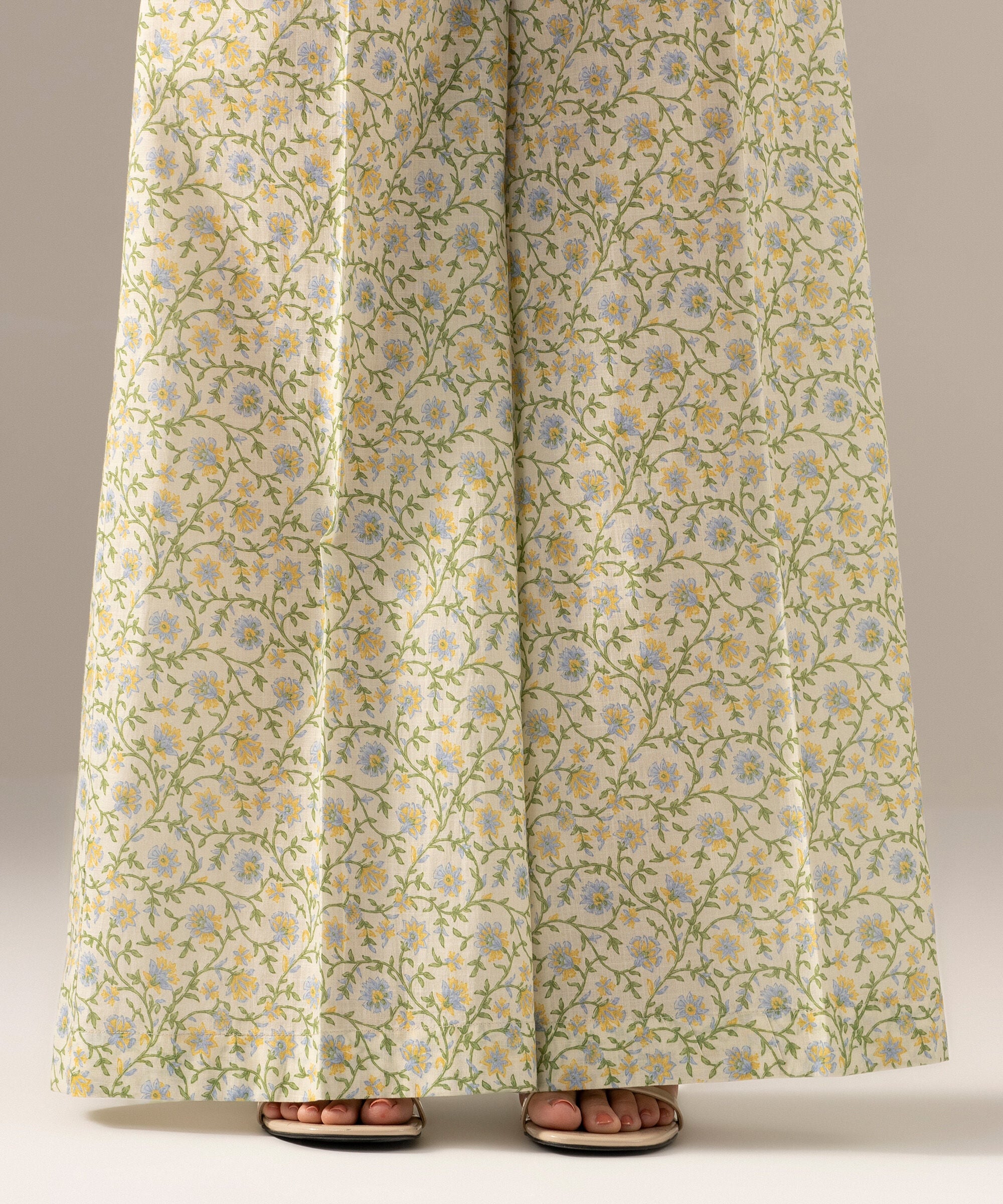 Printed Crosshatch Flared Pants PRW26CWMV92T