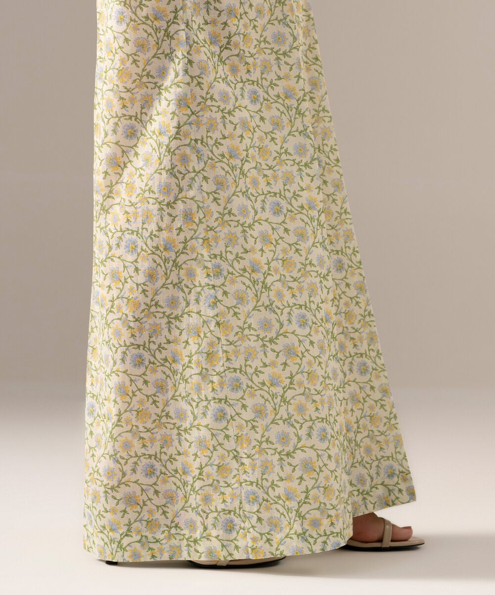 Printed Crosshatch Flared Pants PRW26CWMV92T