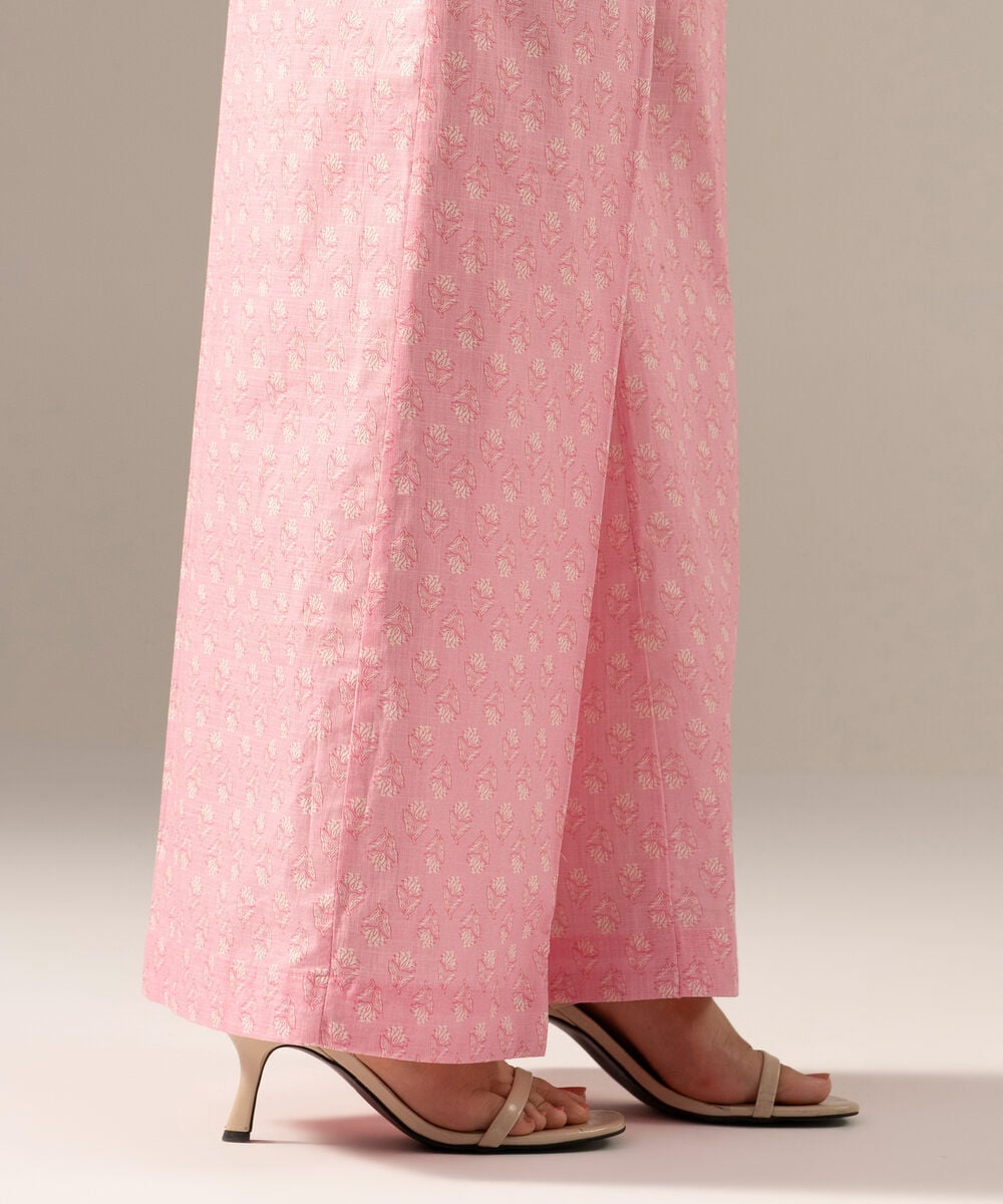 Printed Crosshatch Flared Pants PRW26CWMV94T