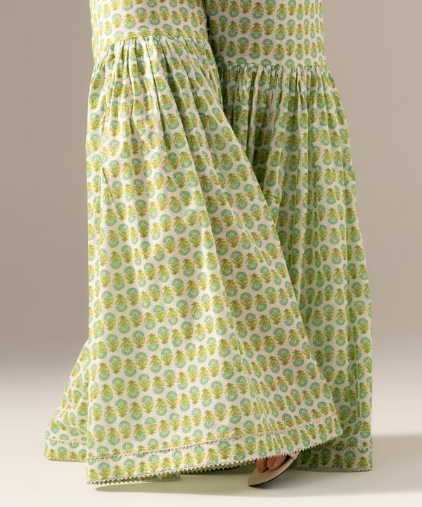 Printed Crosshatch Gharara