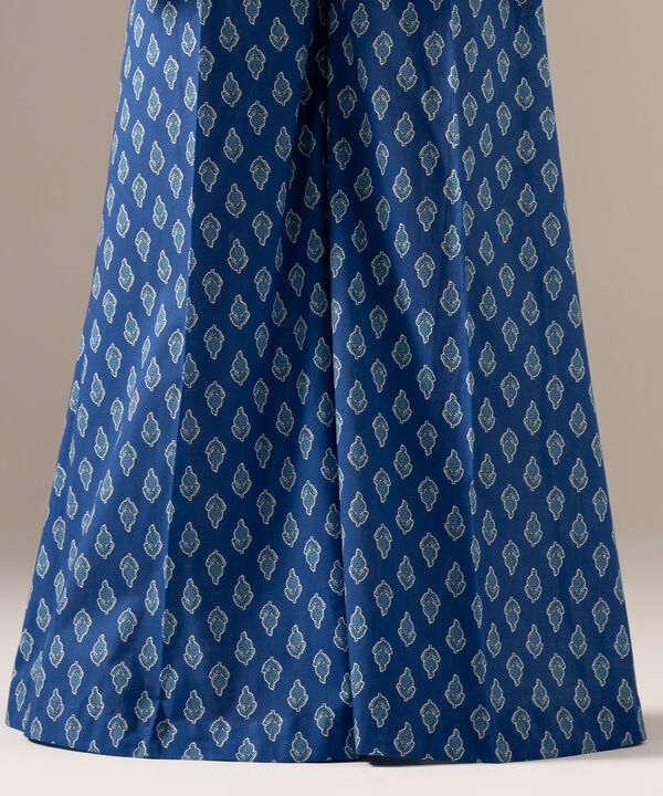 Printed Crosshatch Flared Pants