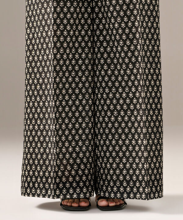Printed Crosshatch Flared Pants