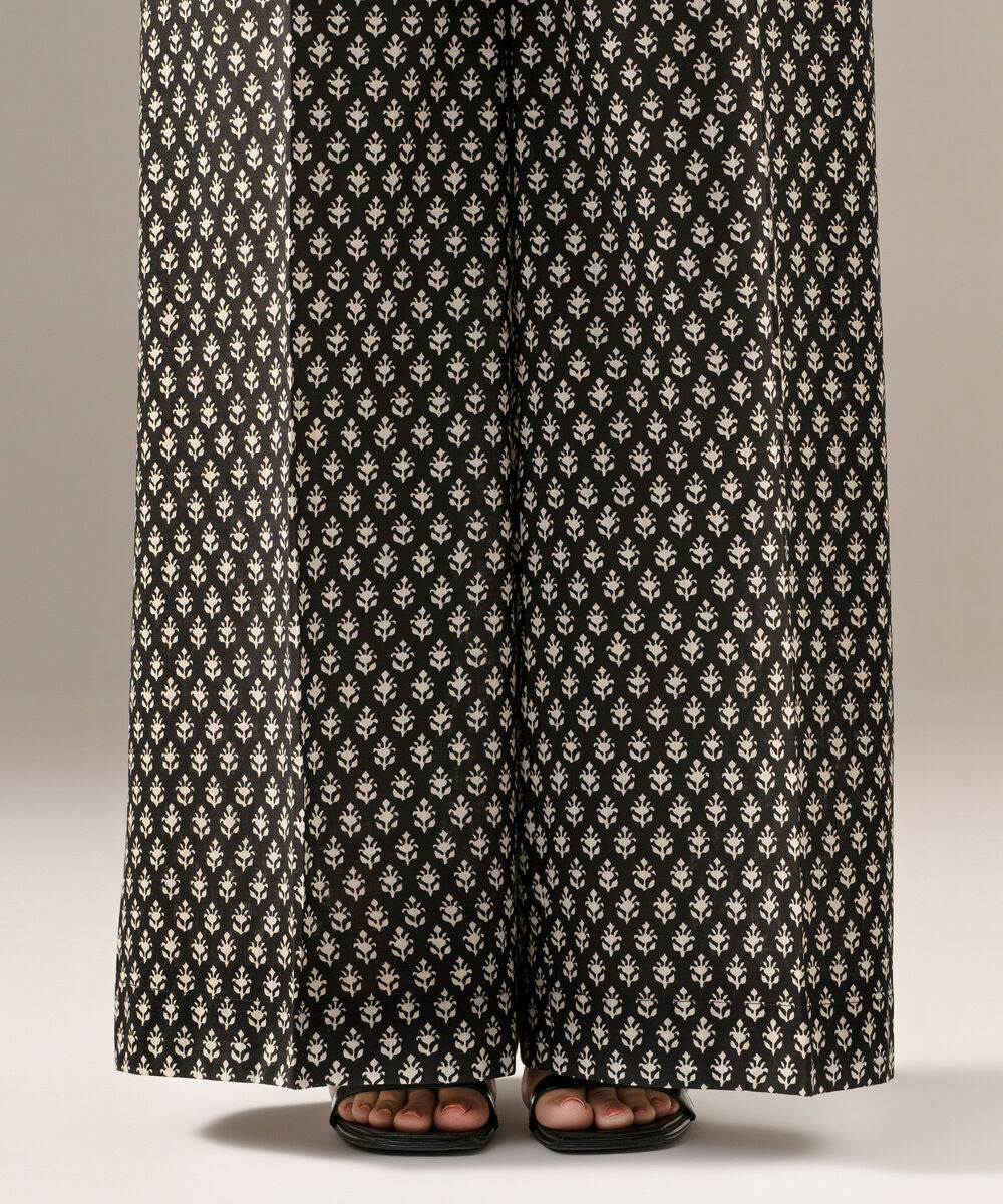 Printed Crosshatch Flared Pants PRW26CWMV98T