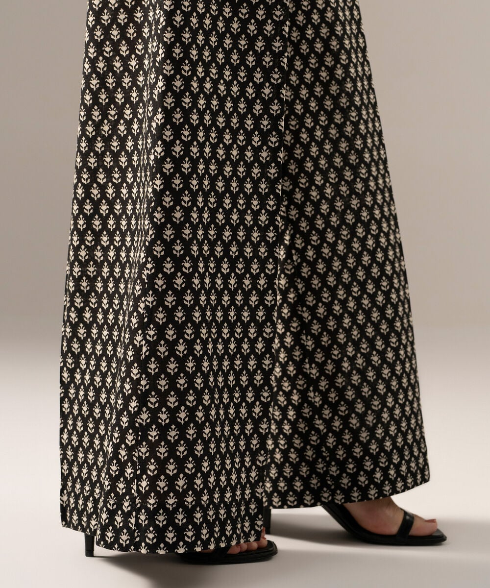 Printed Crosshatch Flared Pants PRW26CWMV98T