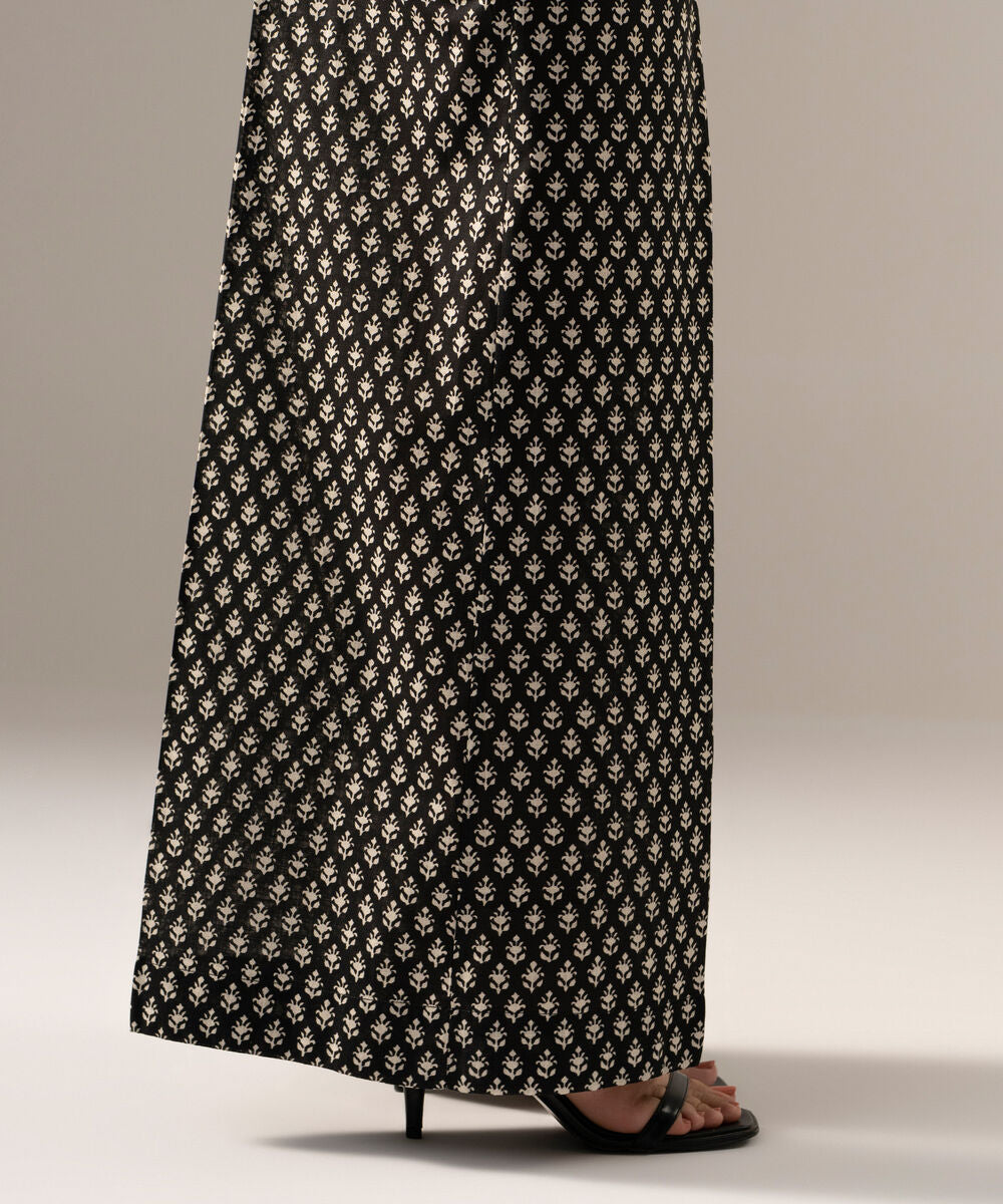 Printed Crosshatch Flared Pants PRW26CWMV98T