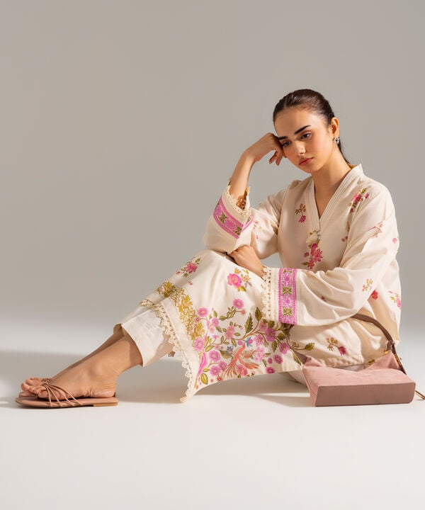 Embroidered Zari Lawn Shirt