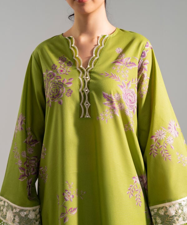 Embroidered Zari Lawn Shirt