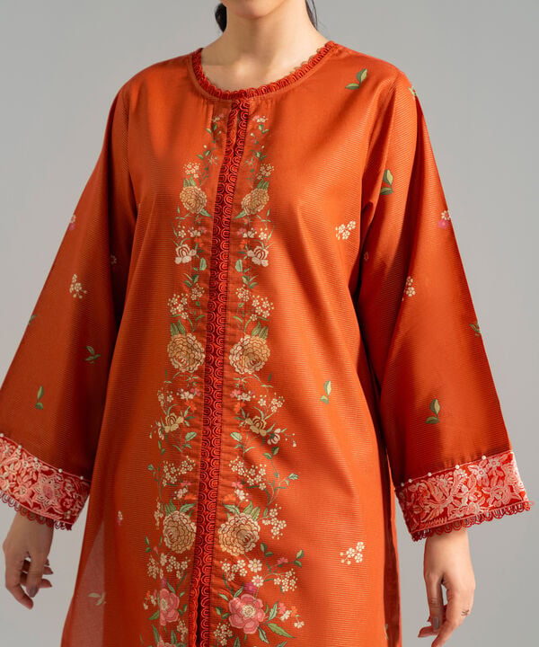 Embroidered Zari Lawn Shirt