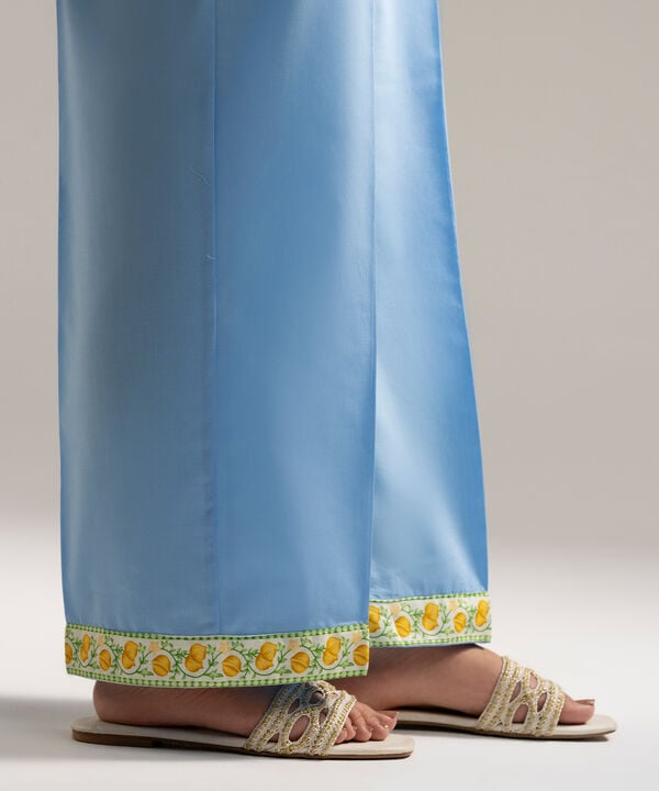 Solid Cambric Straight Pants