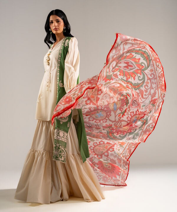 3 Piece - Embroidered Jacquard Suit