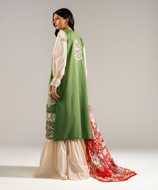 3 Piece - Embroidered Jacquard Suit