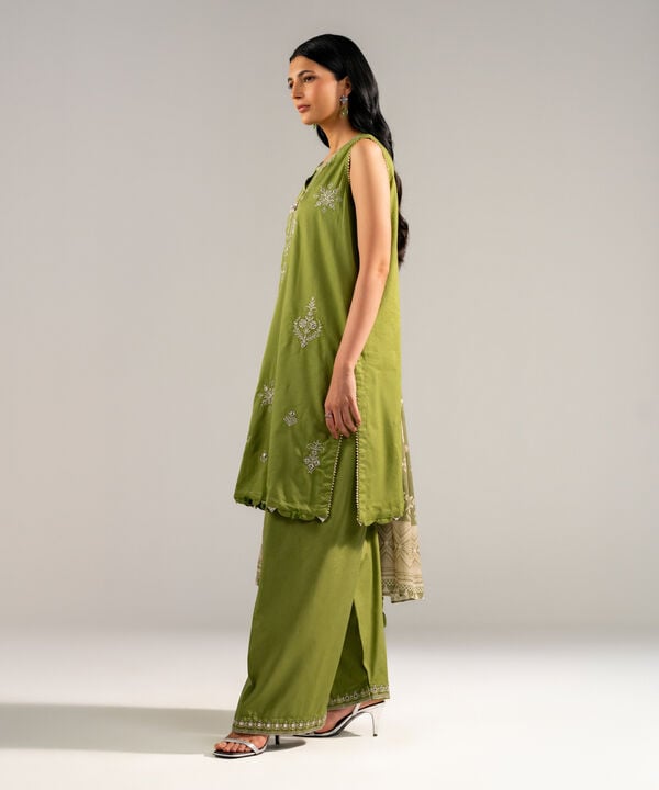 3 Piece - Embroidered Jacquard Suit
