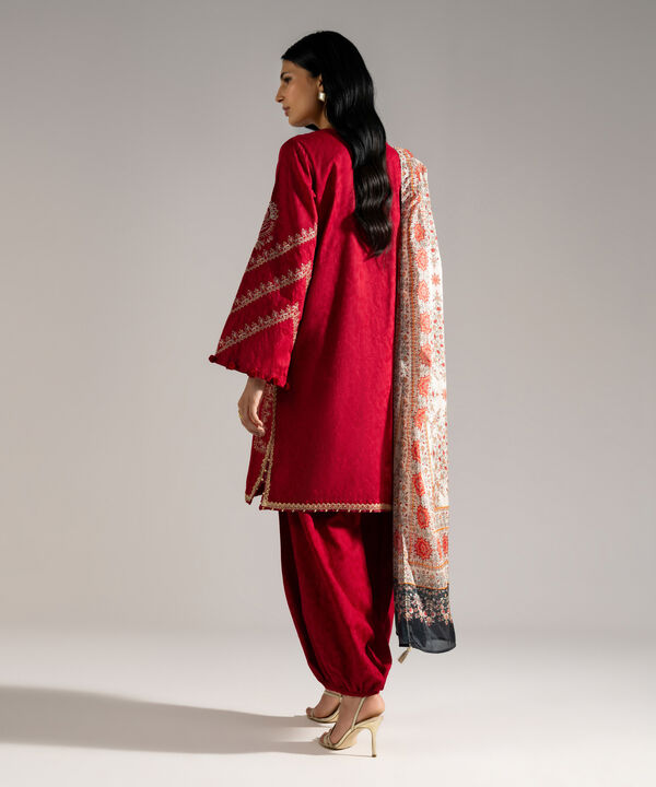3 Piece - Embroidered Jacquard Suit