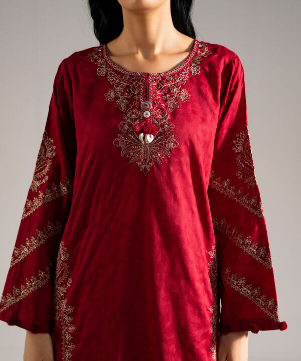 3 Piece - Embroidered Jacquard Suit