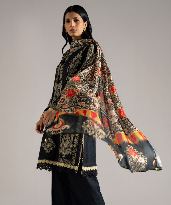 3 Piece - Embroidered Jacquard Suit