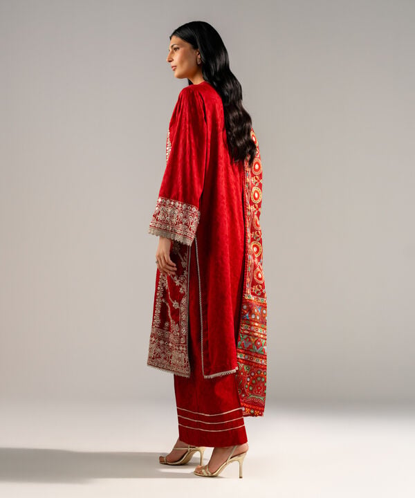 3 Piece - Embroidered Jacquard Suit