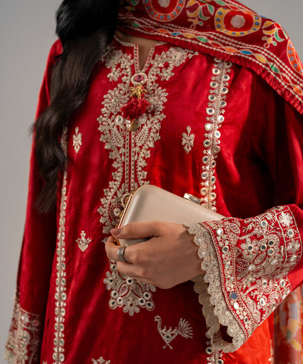 3 Piece - Embroidered Jacquard Suit