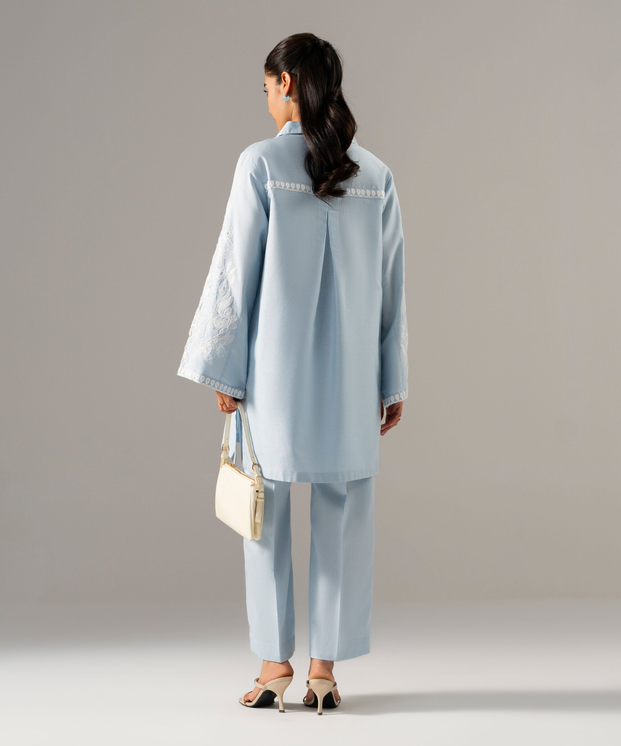 2 Piece - Embroidered Cotton Linen Suit PRW26SCSTV89