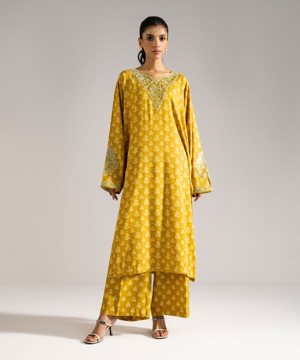 2 Piece - Embroidered Arabic Dobby Suit