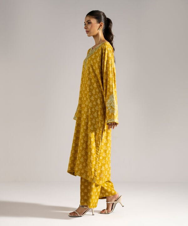 2 Piece - Embroidered Arabic Dobby Suit
