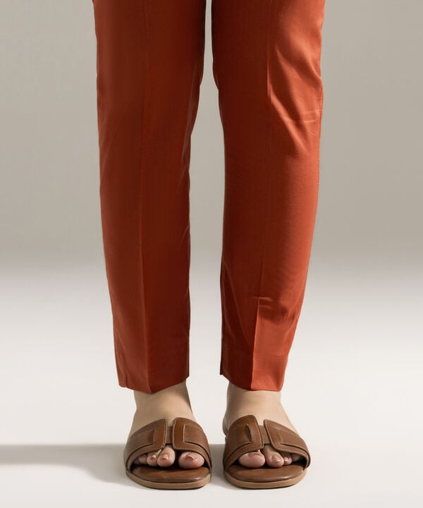 Solid Cambric Straight Pants