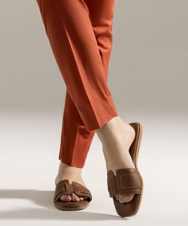Solid Cambric Straight Pants