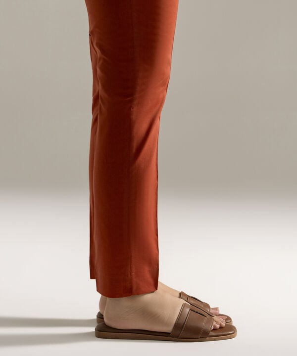 Solid Cambric Straight Pants