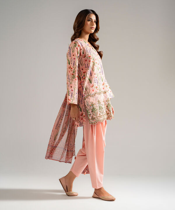 3 Piece - Embroidered Dobby Suit