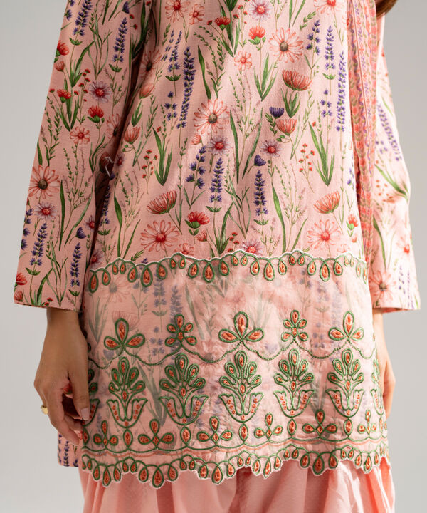 3 Piece - Embroidered Dobby Suit