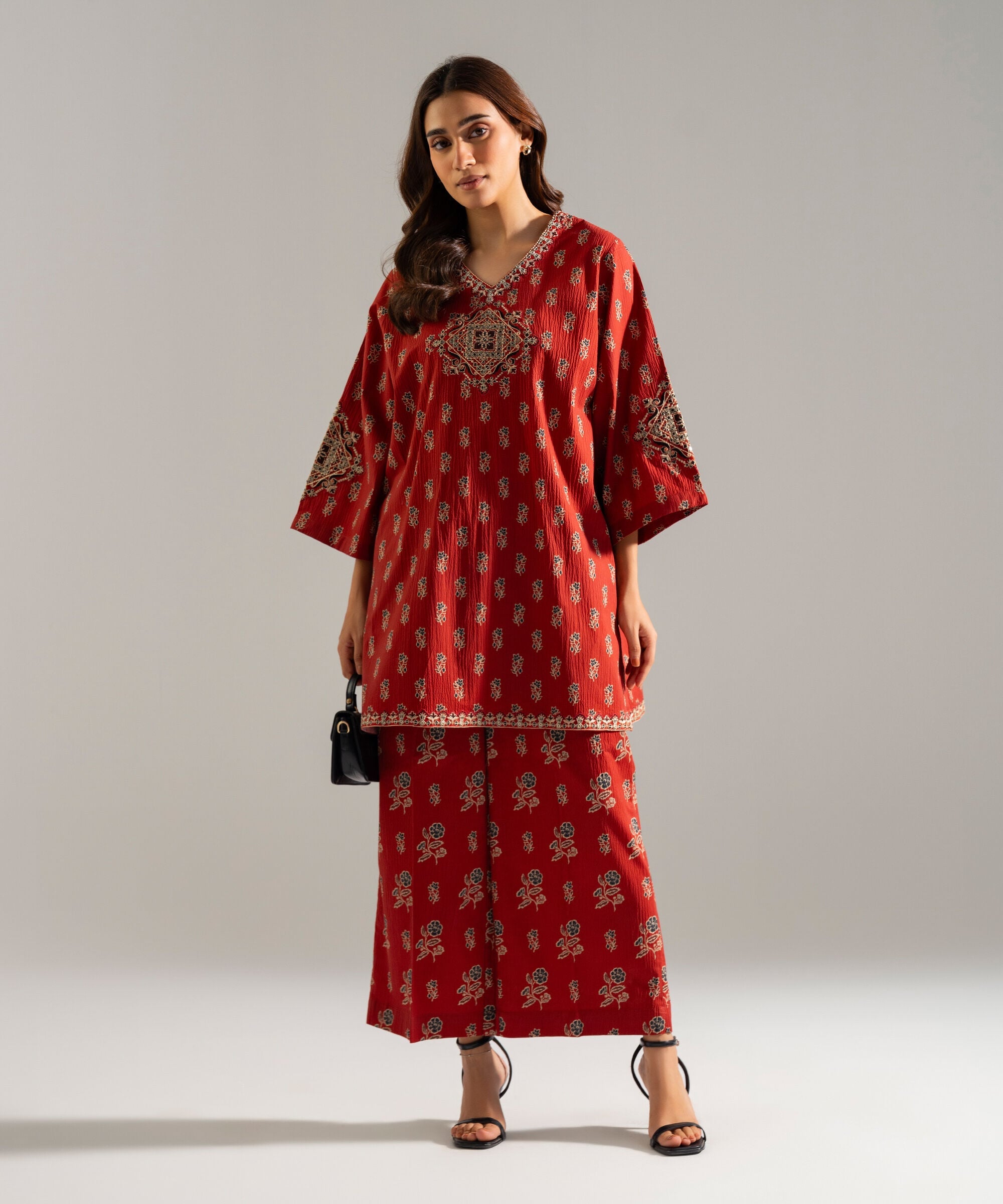 2 Piece - Embroidered Seersucker Suit PRW26SCWMV91