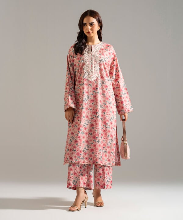 2 Piece - Embroidered Seersucker Suit