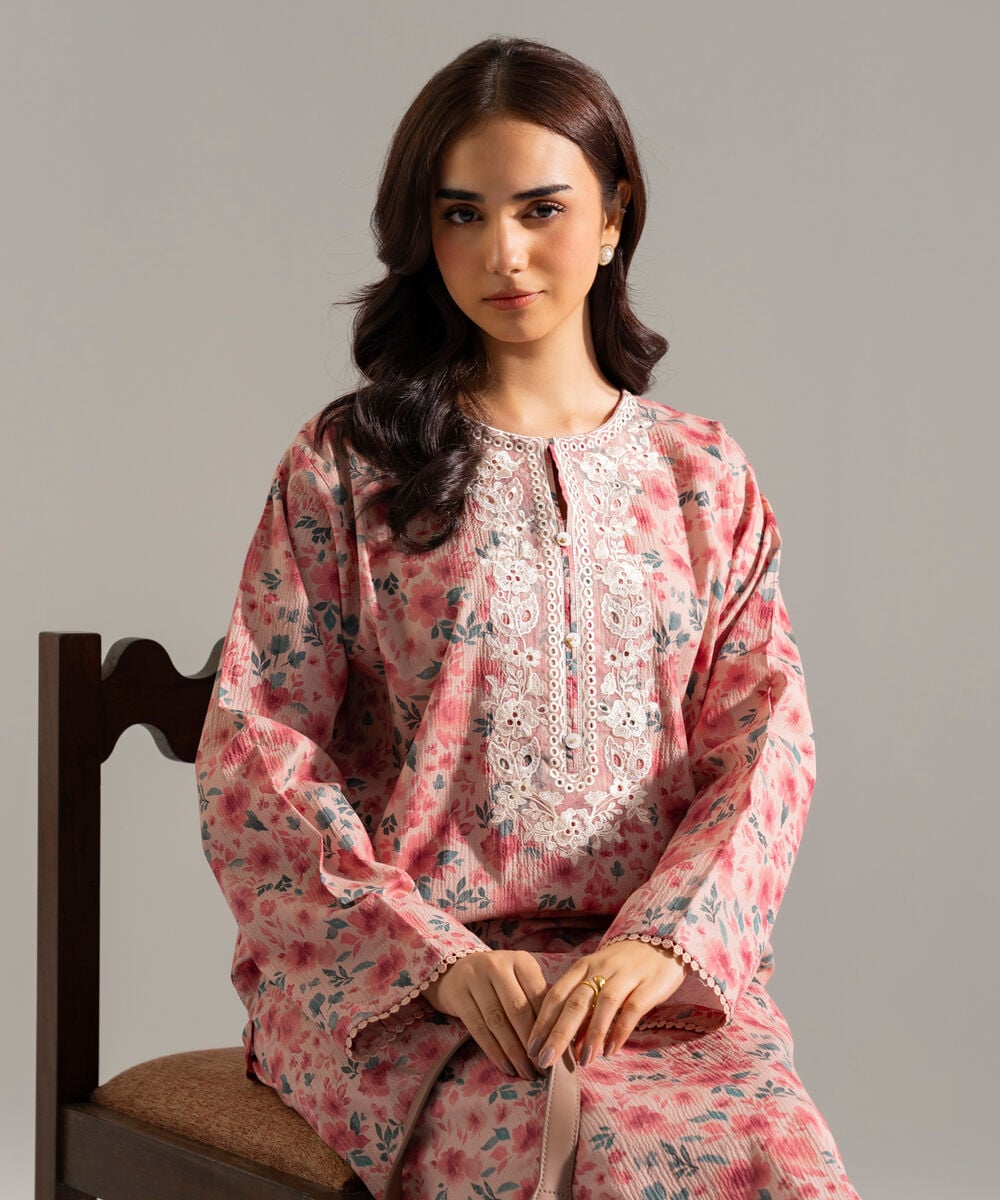 2 Piece - Embroidered Seersucker Suit PRW26SCWMV93