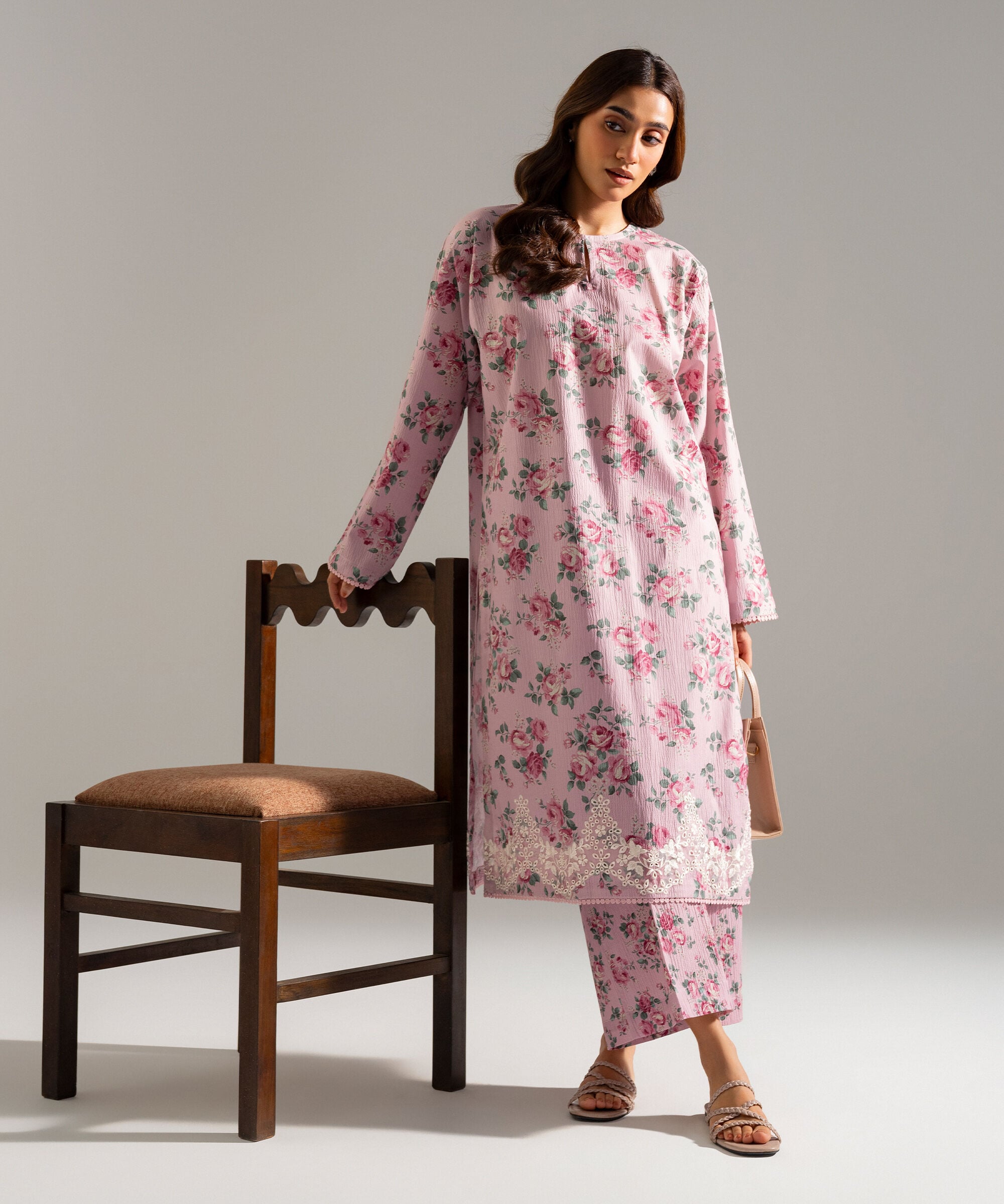 2 Piece - Embroidered Seersucker Suit PRW26SCWMV96