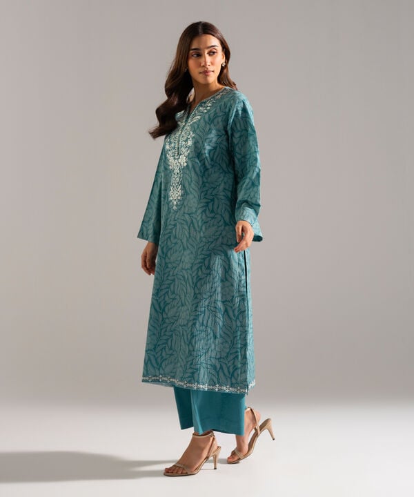 2 Piece - Embroidered Seersucker Suit
