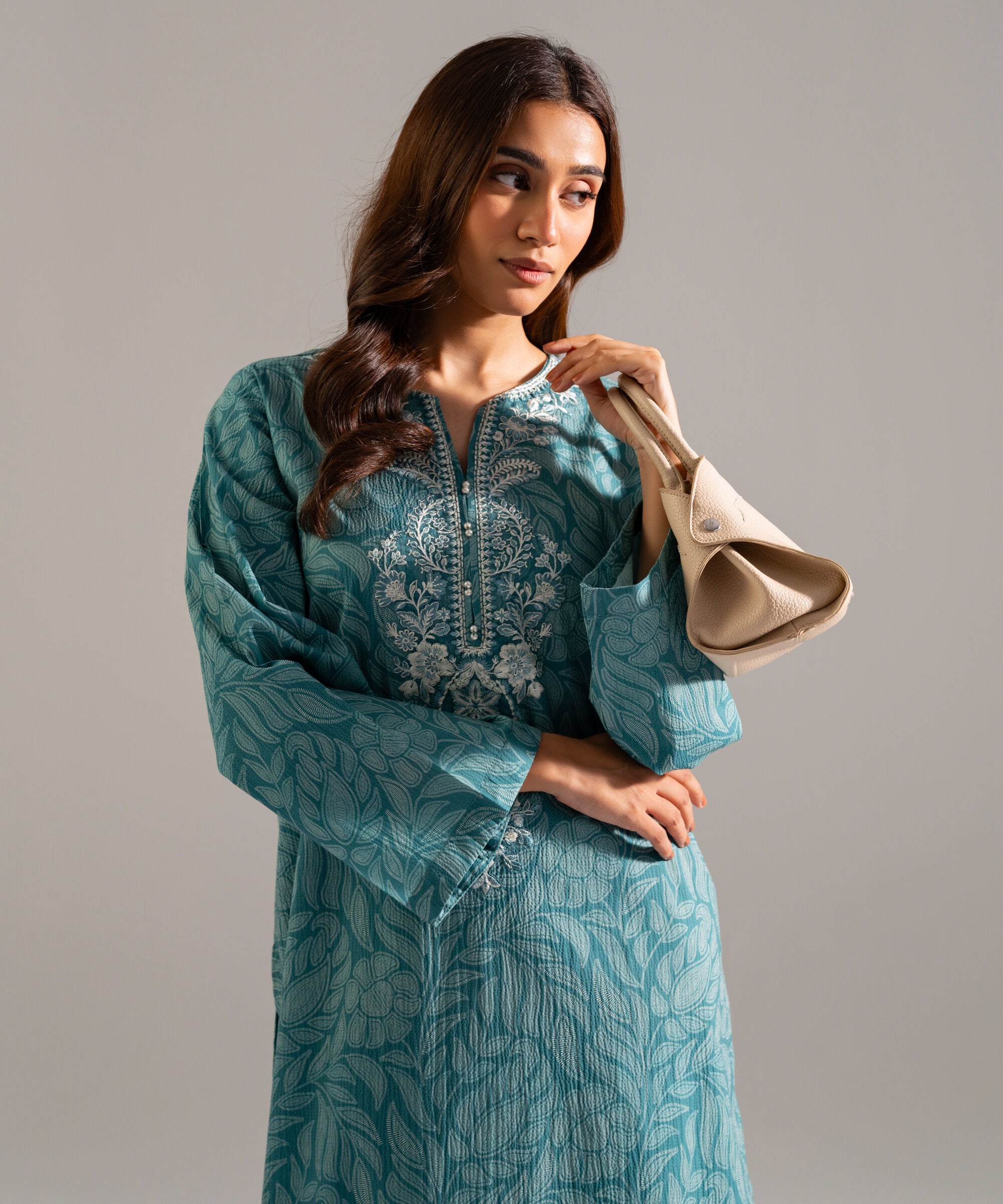 2 Piece - Embroidered Seersucker Suit PRW26SCWMV98